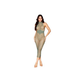 Robe bodystocking en filet dans un design géométrique sans couture 